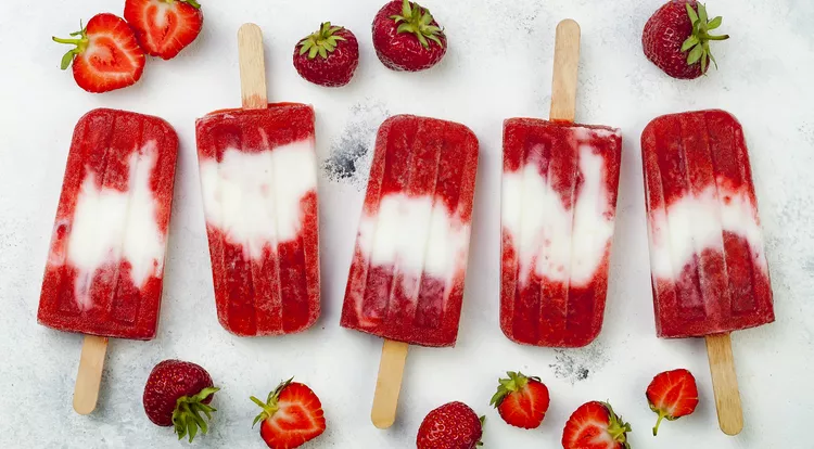 Erdbeer-Joghurt-Popsicle